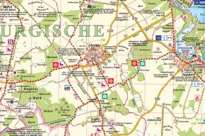 Kartenausschnitt der Gemeinde Sterely und Umgebung