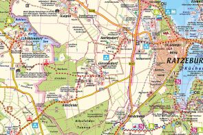 Kartenausschnitt der Gemeinde Giesensdorf und Umgebung